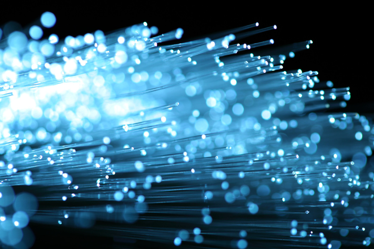 An abstract view of fiber optic cabling