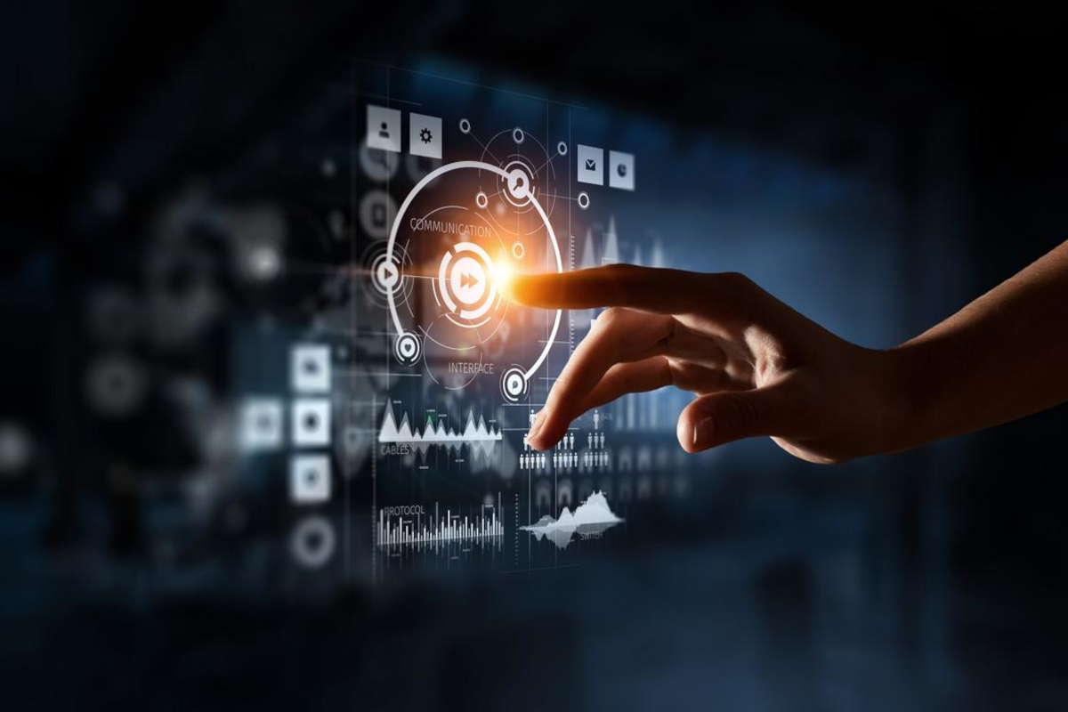 Man working on digital chart