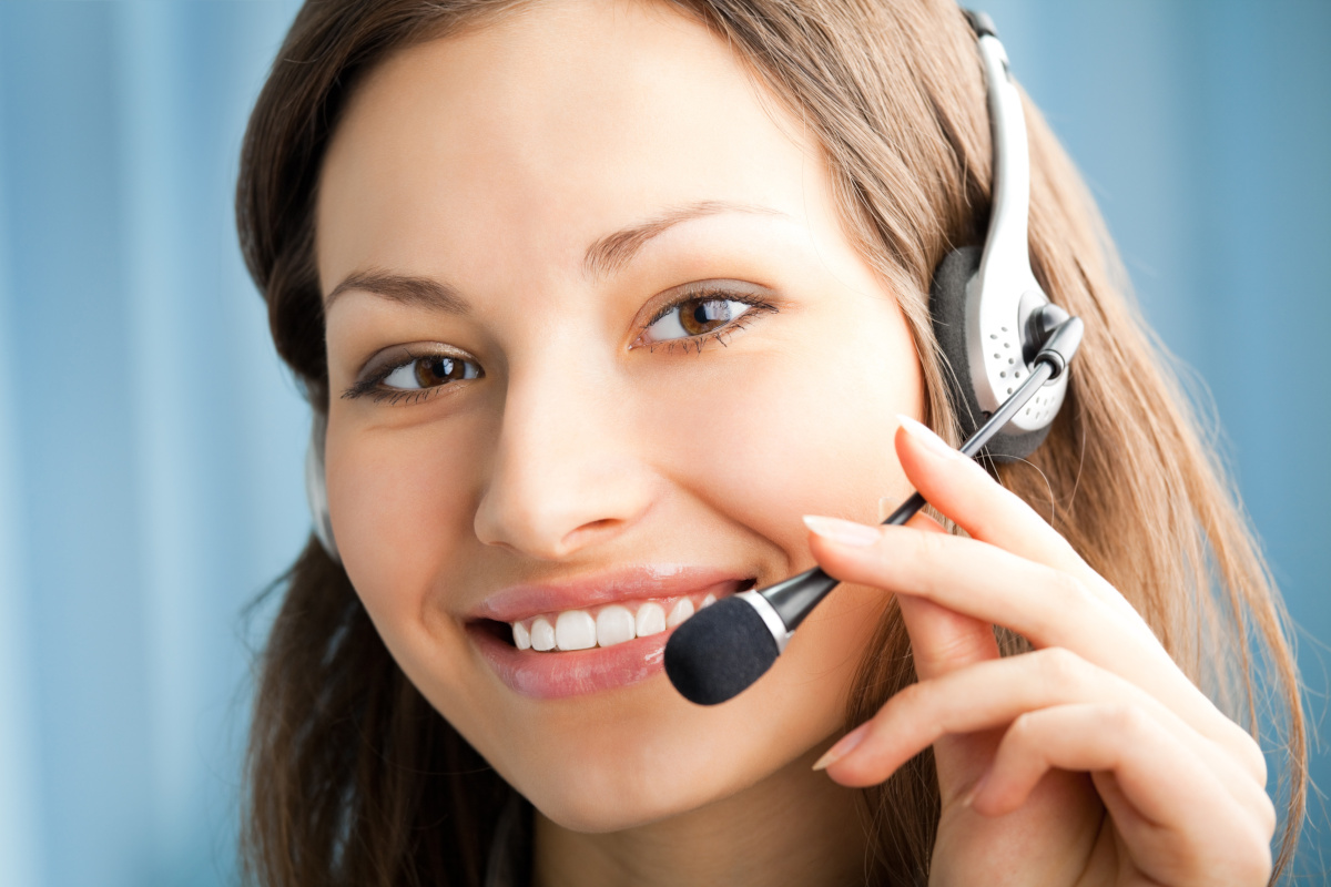Smiling woman with headphones