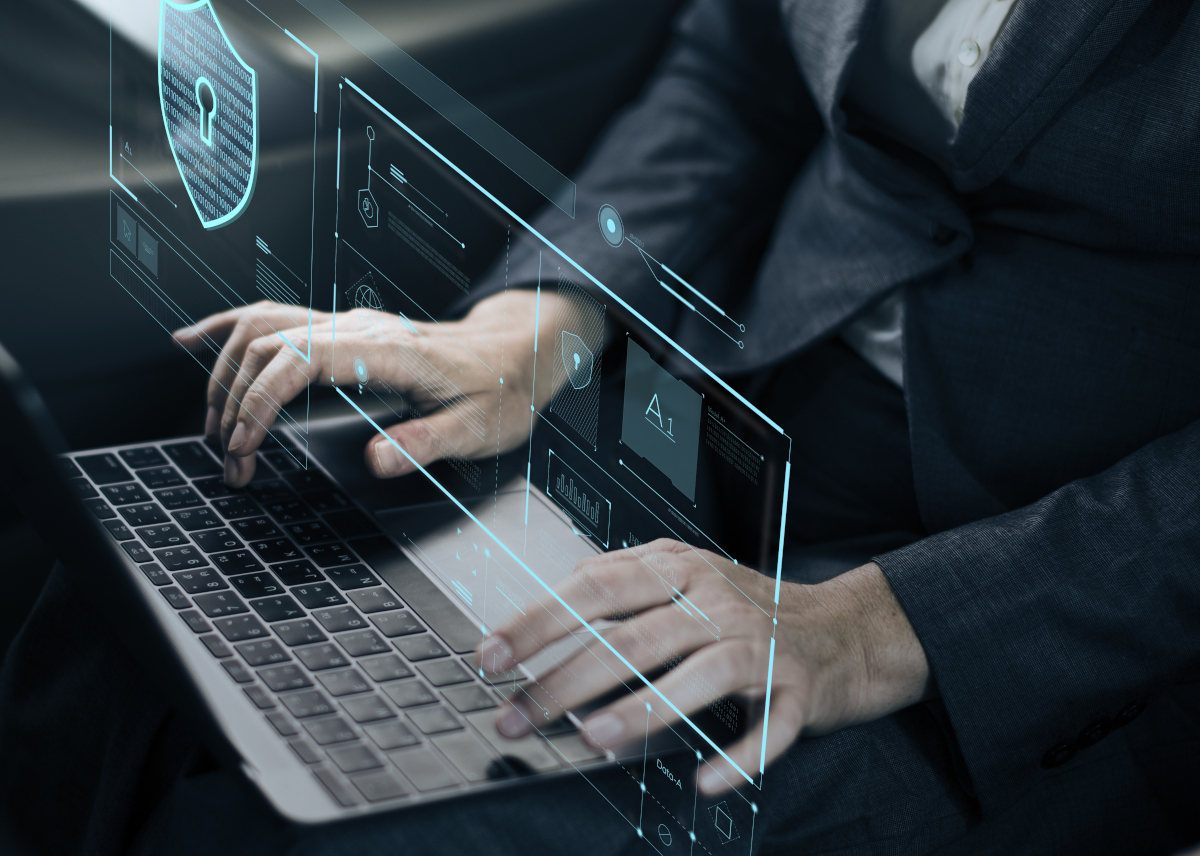 Man working on laptop
