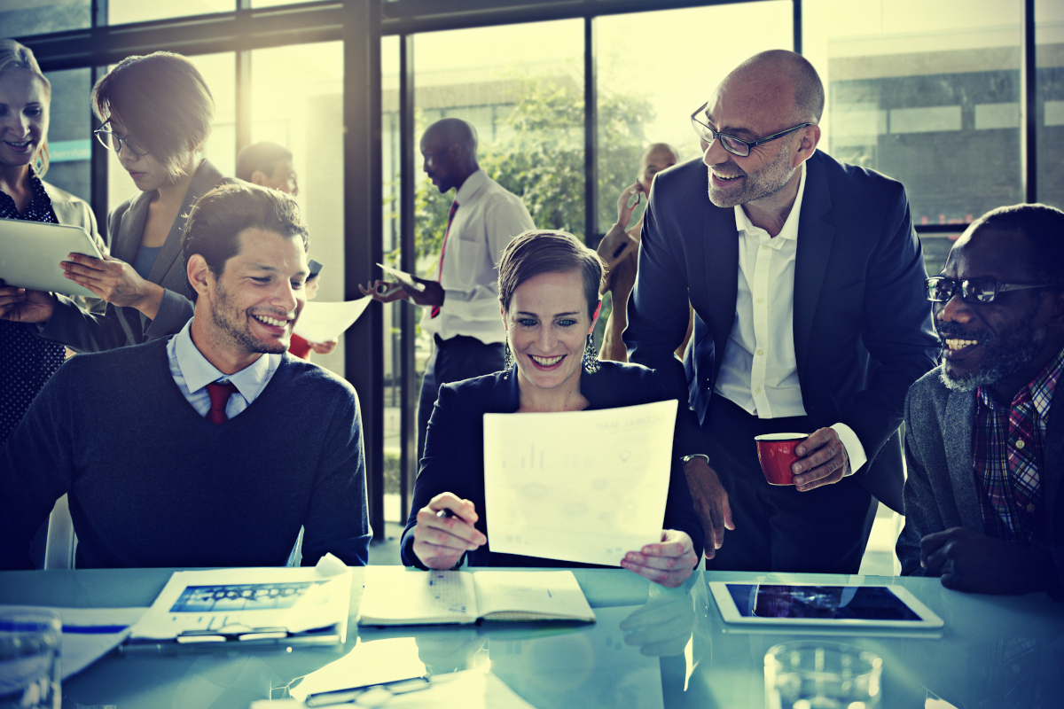 Businessmen working in an office